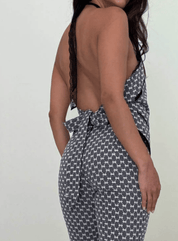 Lace Gingham Halter Top