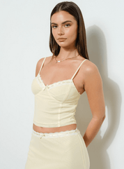 Lace Trim Mesh Cami Top
