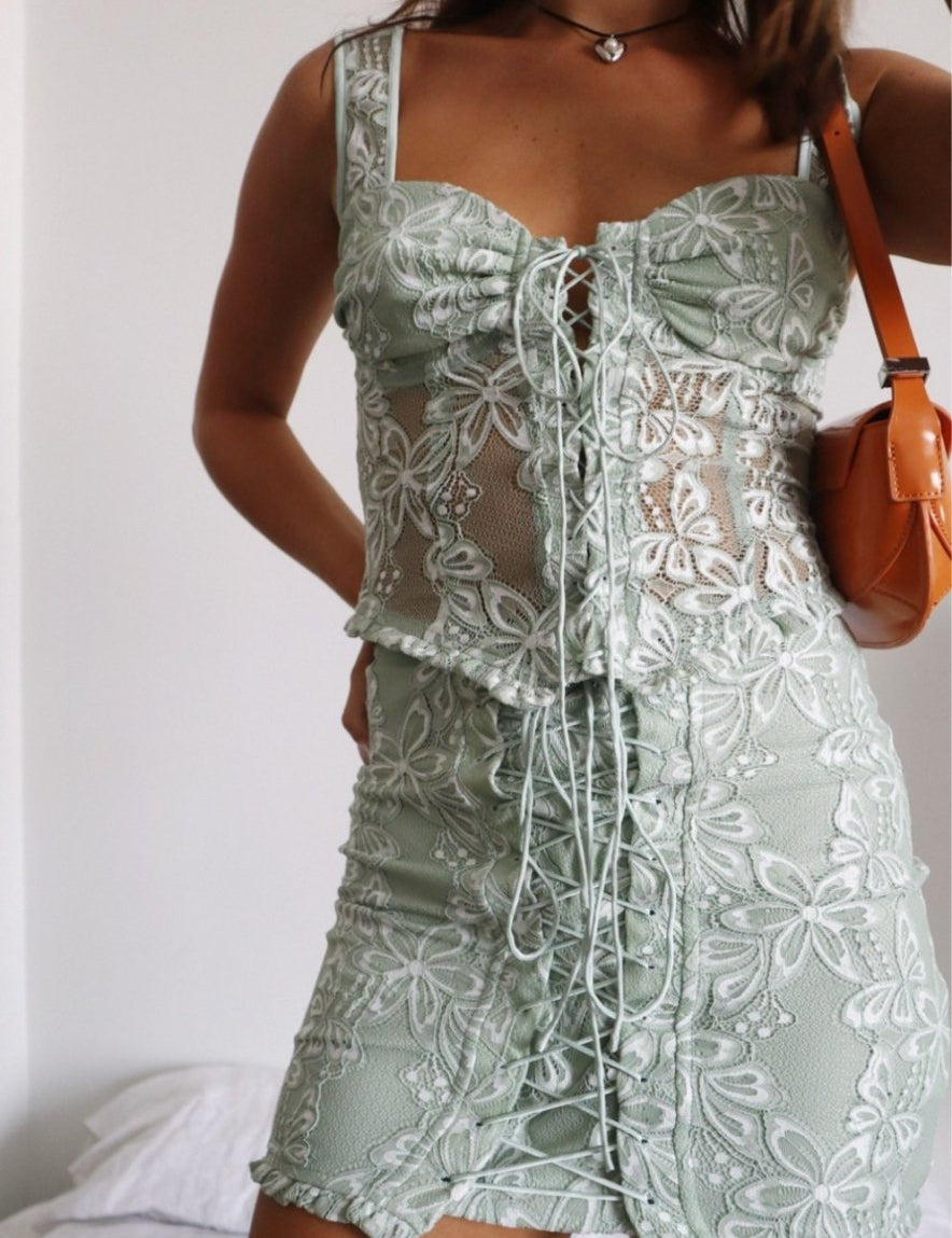 Lace-Up Mini Skirt - Highly Praise