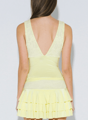Lanie Lace Plunge Yellow Top