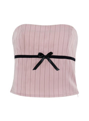 Leggy Tube Top in Blush Pinstripe - Highly Praise
