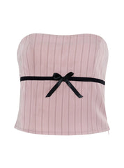 Leggy Tube Top in Blush Pinstripe - Highly Praise