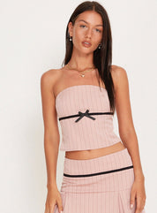Leggy Tube Top in Blush Pinstripe - Highly Praise