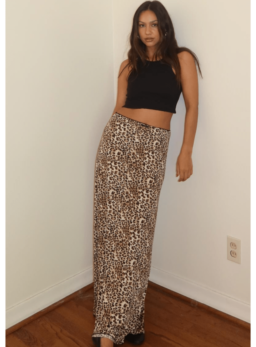 Leopard Print Maxi Skirt