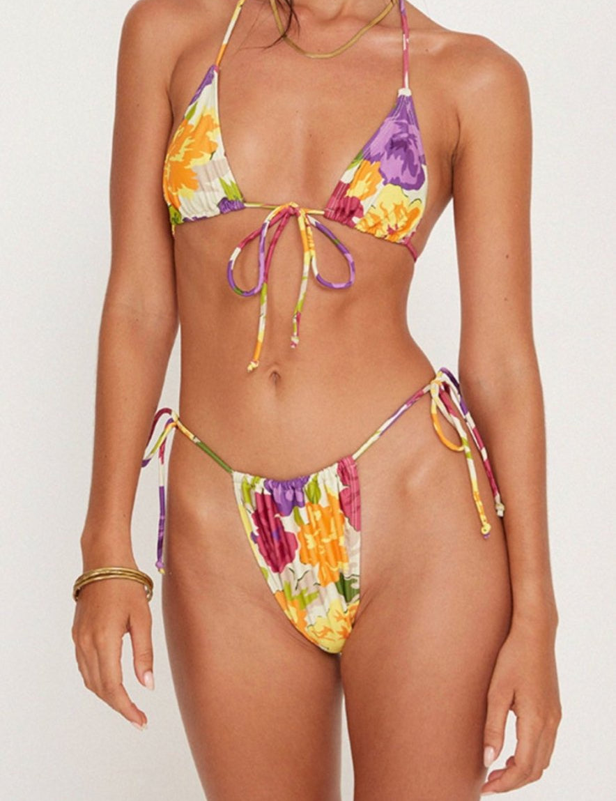 Leyna Bikini Bottom In Tropicana Brights - Highly Praise