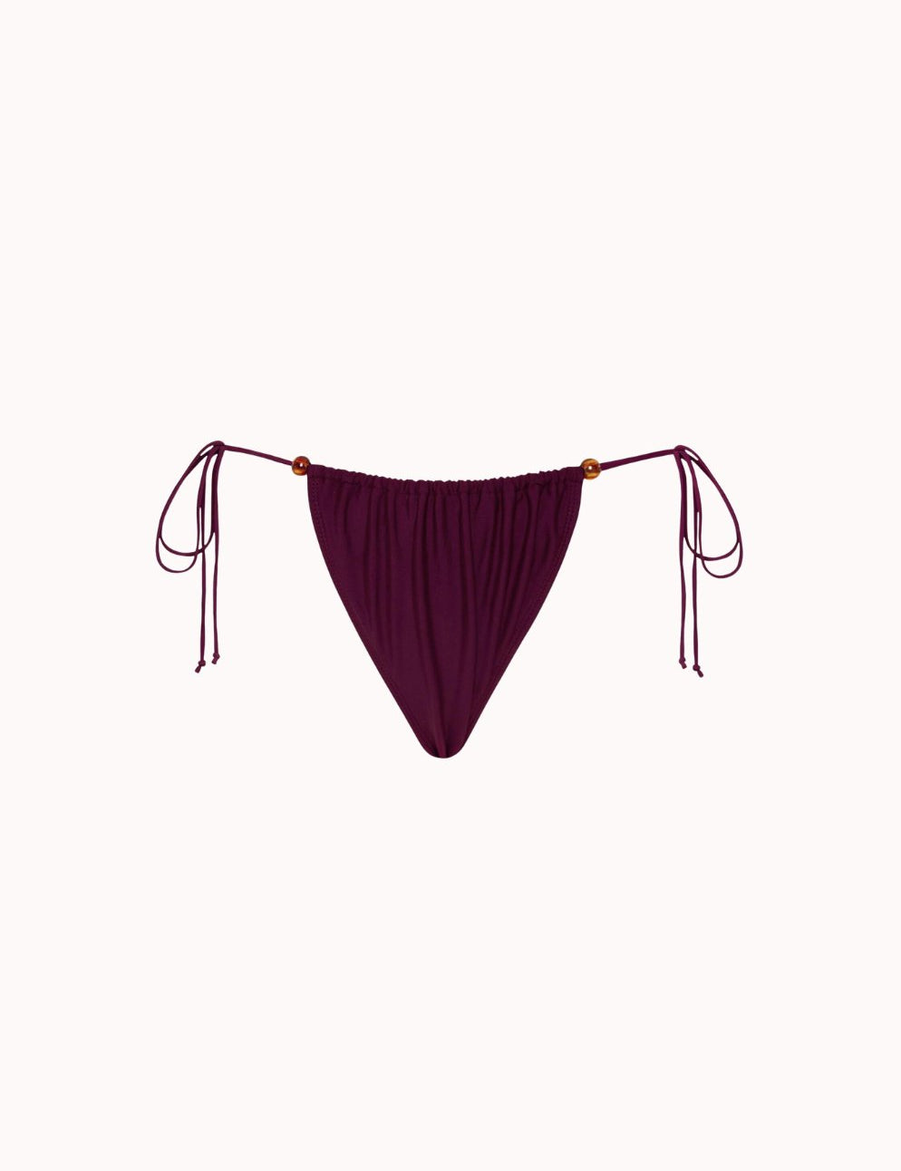 Leyna Bikini Bottom W Beads In Burgundy - Highly Praise