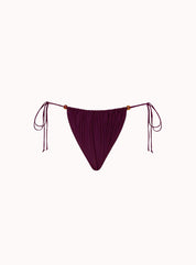 Leyna Bikini Bottom W Beads In Burgundy - Highly Praise