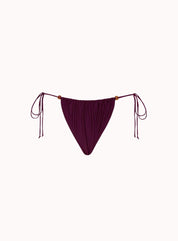 Leyna Bikini Bottom W Beads In Burgundy - Highly Praise