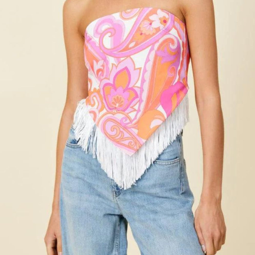 Mara Fringe Scarf Top - Highly Praise