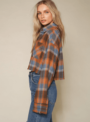 Nancy Burnt Orange Plaid Shirt