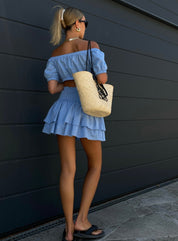 Off the Shoulder Sky Blue Top - Highly Praise