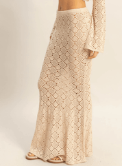 Open Stitch Mermaid Knit Maxi Skirt