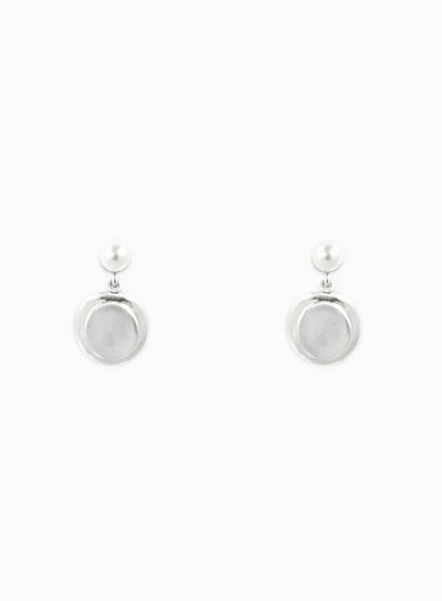 Pearl Coin Drop Earrings