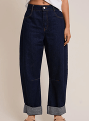 Roll-Up Barrel Jeans