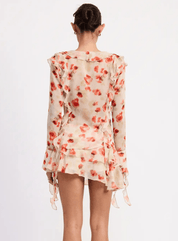 Ruffle Trim Sheer Peplum Top