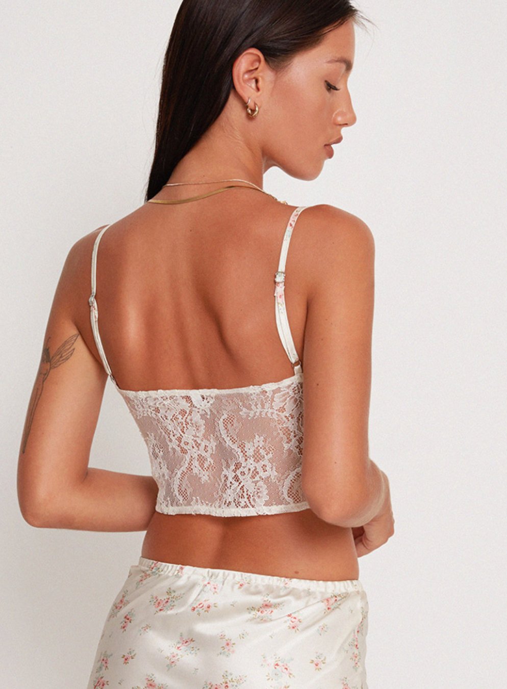 Sahira Top In Satin Vintage Rose Garland - Highly Praise
