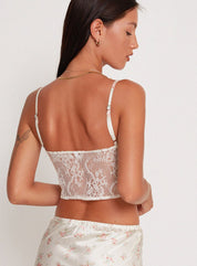Sahira Top In Satin Vintage Rose Garland - Highly Praise