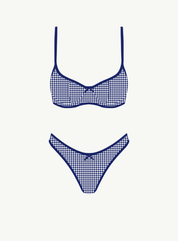 Seaside Picnic Bikini Set in Blue Gingham