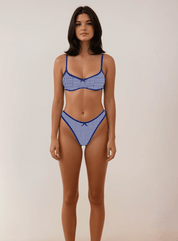Seaside Picnic Bikini Set in Blue Gingham