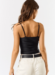 Side Ruched Sleeveless Bodysuit