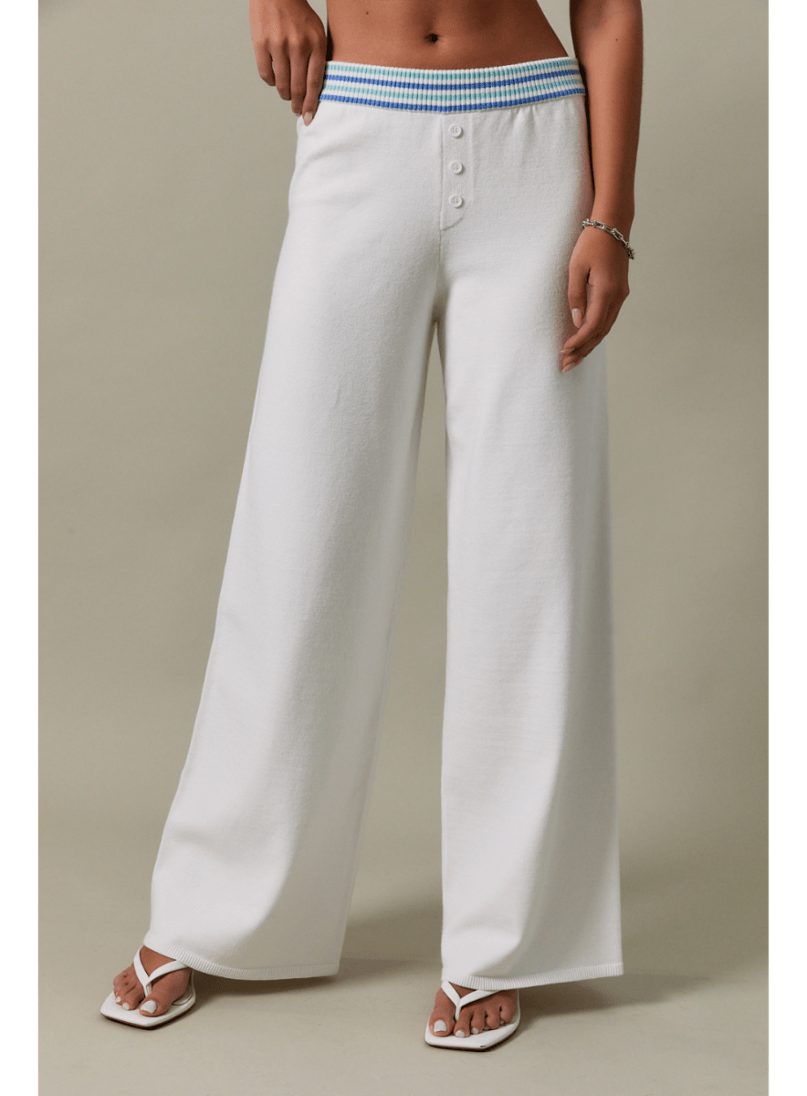 Sienna Striped Mid Rise Knit Sweater Pants
