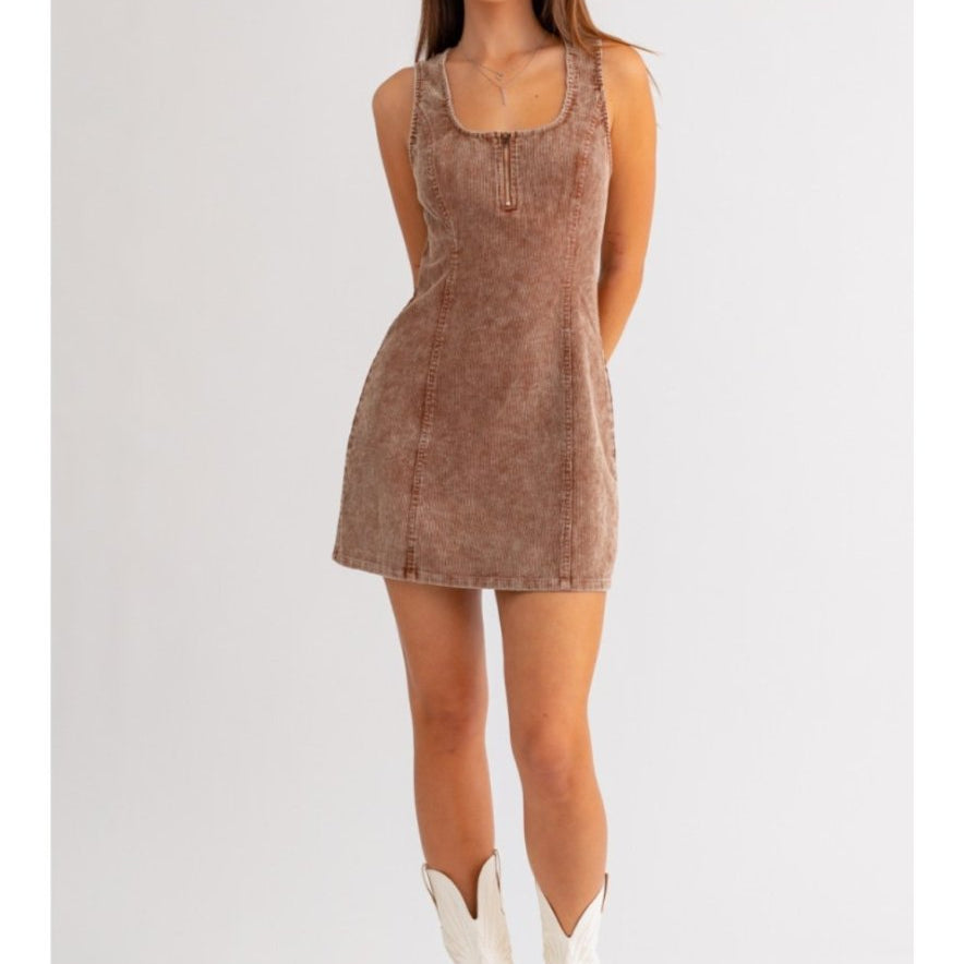 Sleeveless Corduroy Dress - Highly Praise