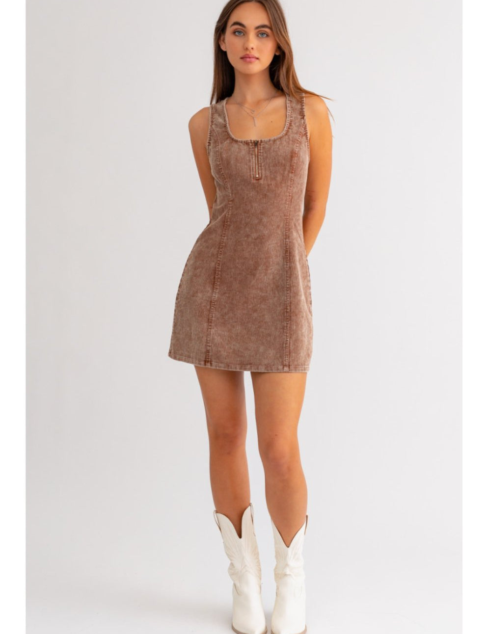 Sleeveless Corduroy Dress - Highly Praise