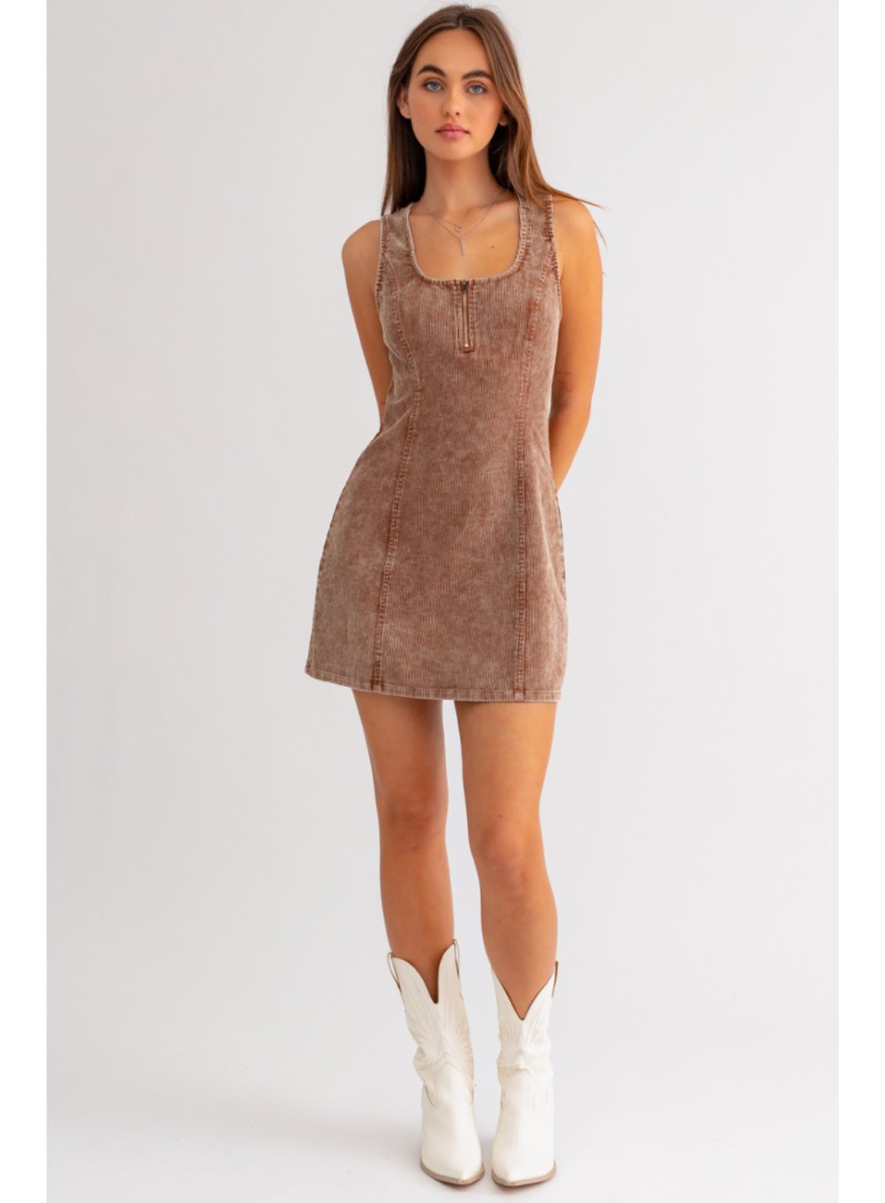 Sleeveless Corduroy Dress - Highly Praise