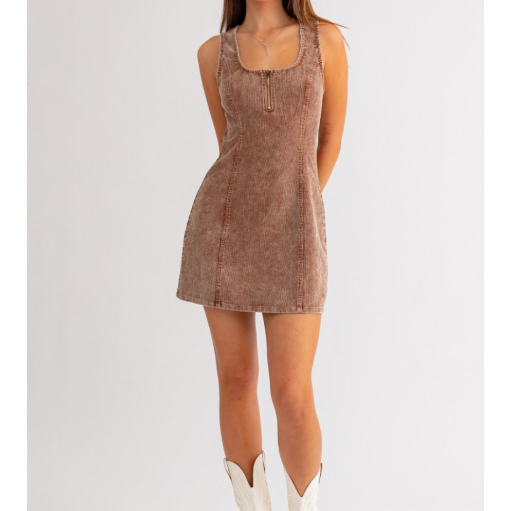 Sleeveless Corduroy Dress - Highly Praise