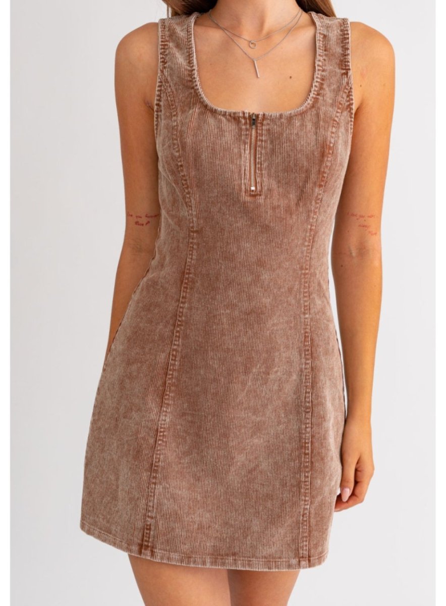 Sleeveless Corduroy Dress - Highly Praise