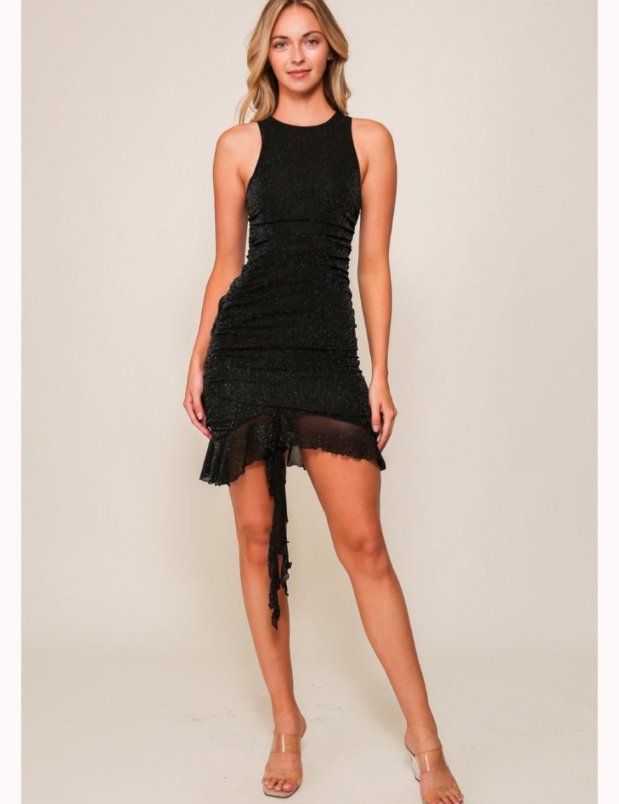 Sparks Fly Mesh Bodycon Dress in Black - Highly Praise