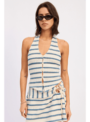 Stevie Stripped Mini Wrap Skirt