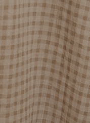 Strapless Taupe Gingham Midi Smocked Dress