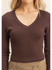 V-Neck Fitted Sweater