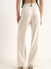 Wide Leg Trousers - Bone - Highly Praise